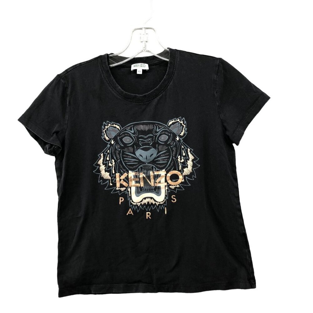 Kenzo Tiger Graphic T Shirt Womens XS Black Short‎ Sleeve Crewneck